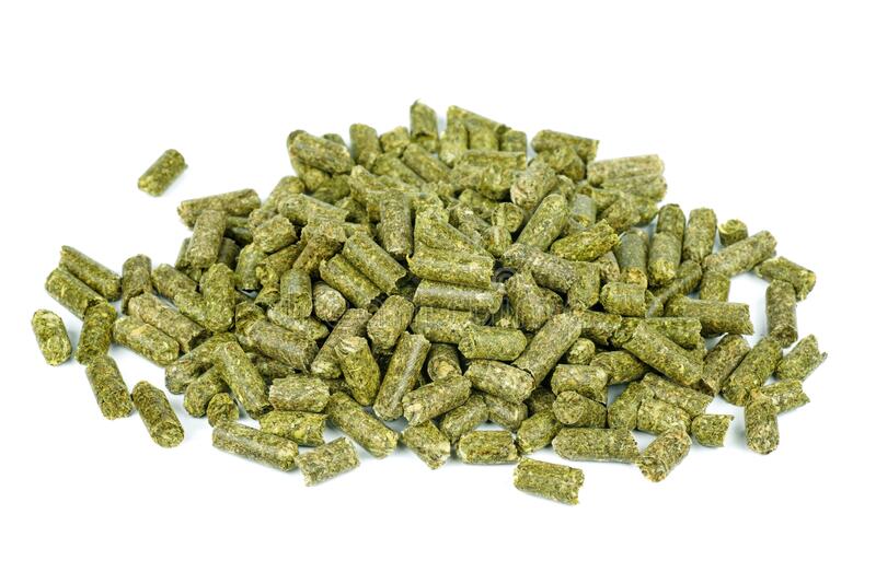 alfalfa-pellet-isolated-white-background-pile-218048756